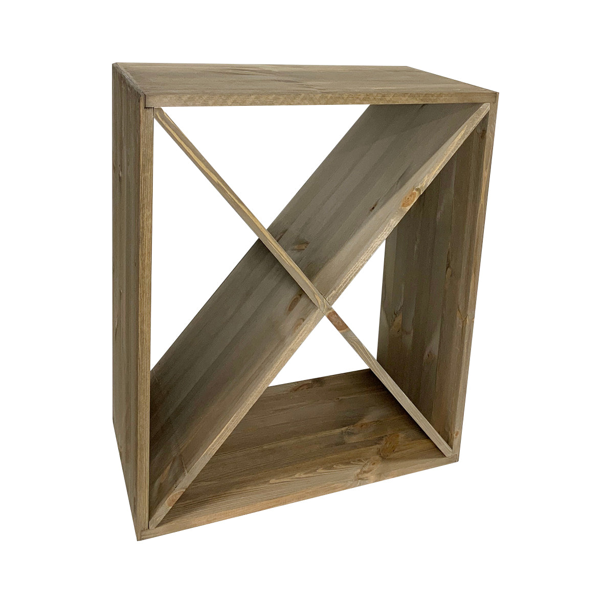 Wine rack Louise 40 bottles, stained pine H650xW540xD305