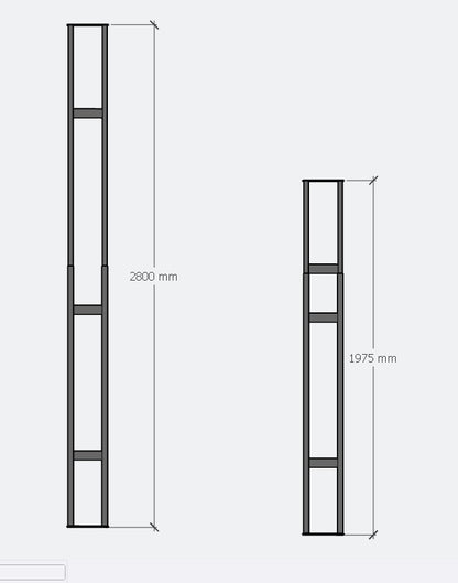 Vinstativ Alva Teleskop Display 1975-2800mm gulv/ tak feste