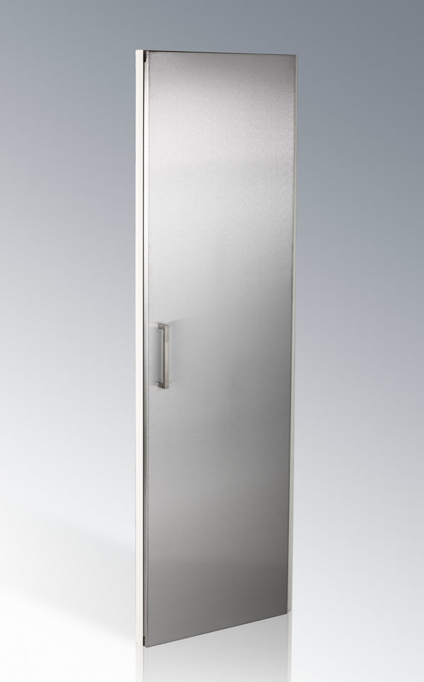 Stainless steel front for integrated door