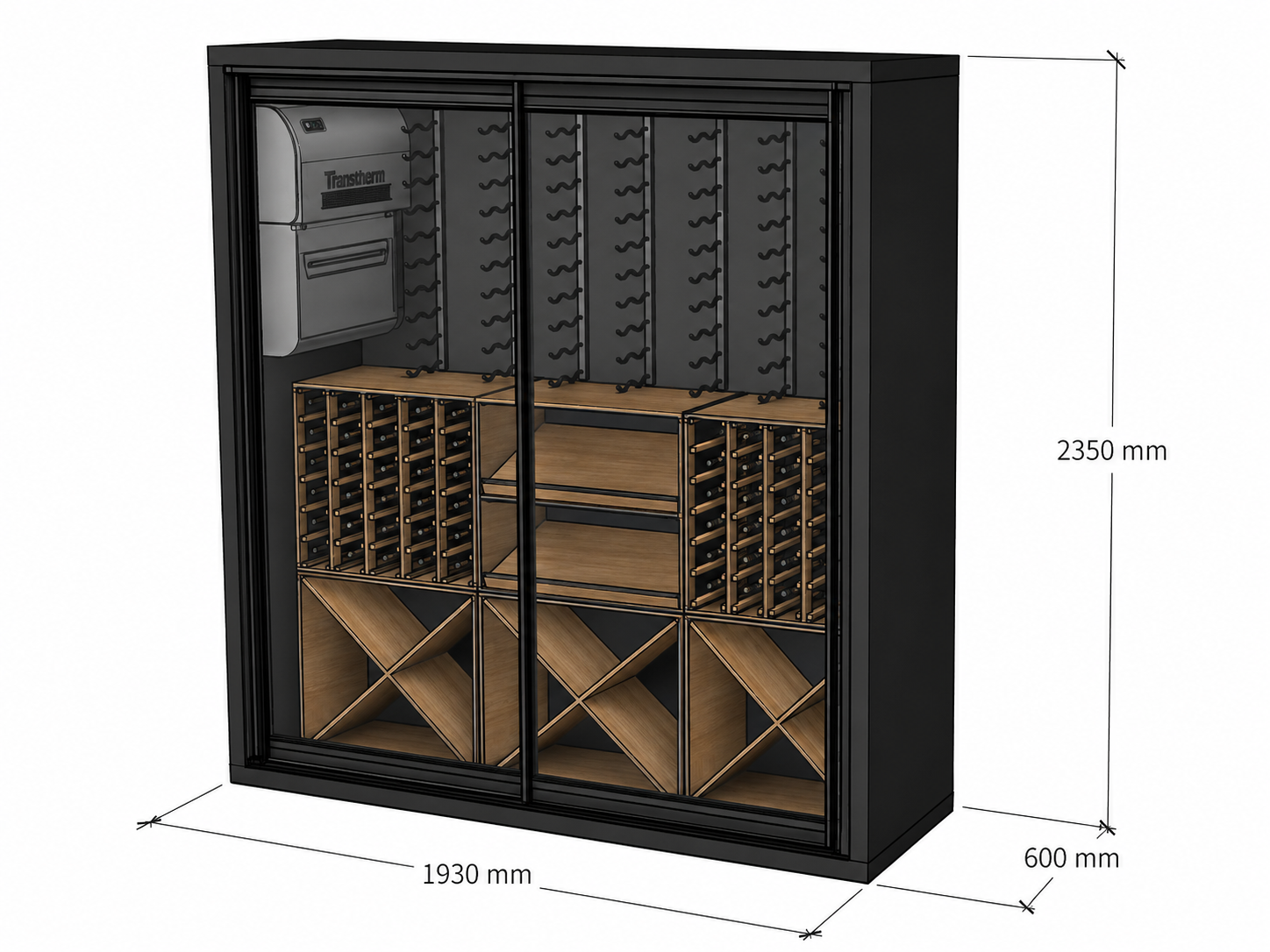 Vinvegg 600 Medium 1930x600x2350