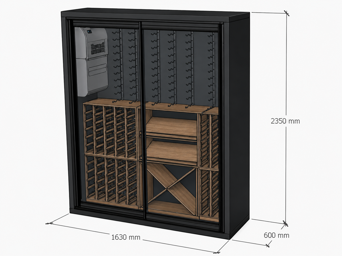 Vinvegg 600 Small 1630x600x2350