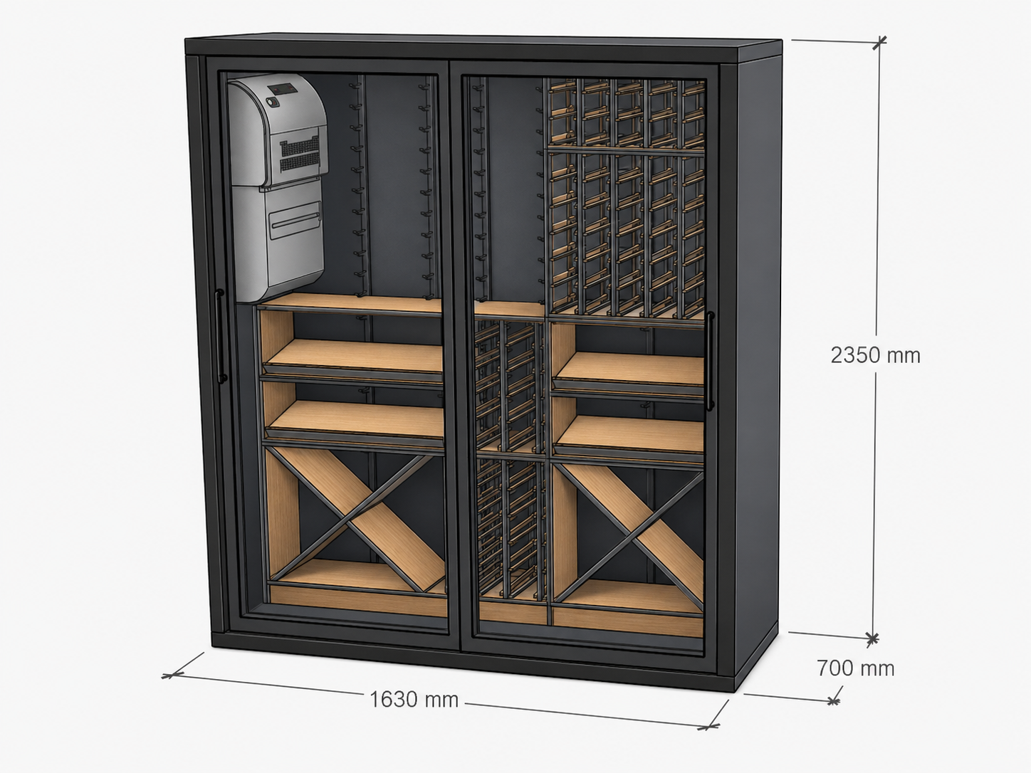 Vinvegg 700 Small 1630x700x2350