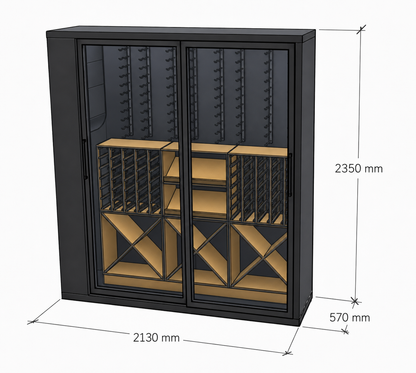 Vinvegg 570 Medium for integrering 2130x570x2350